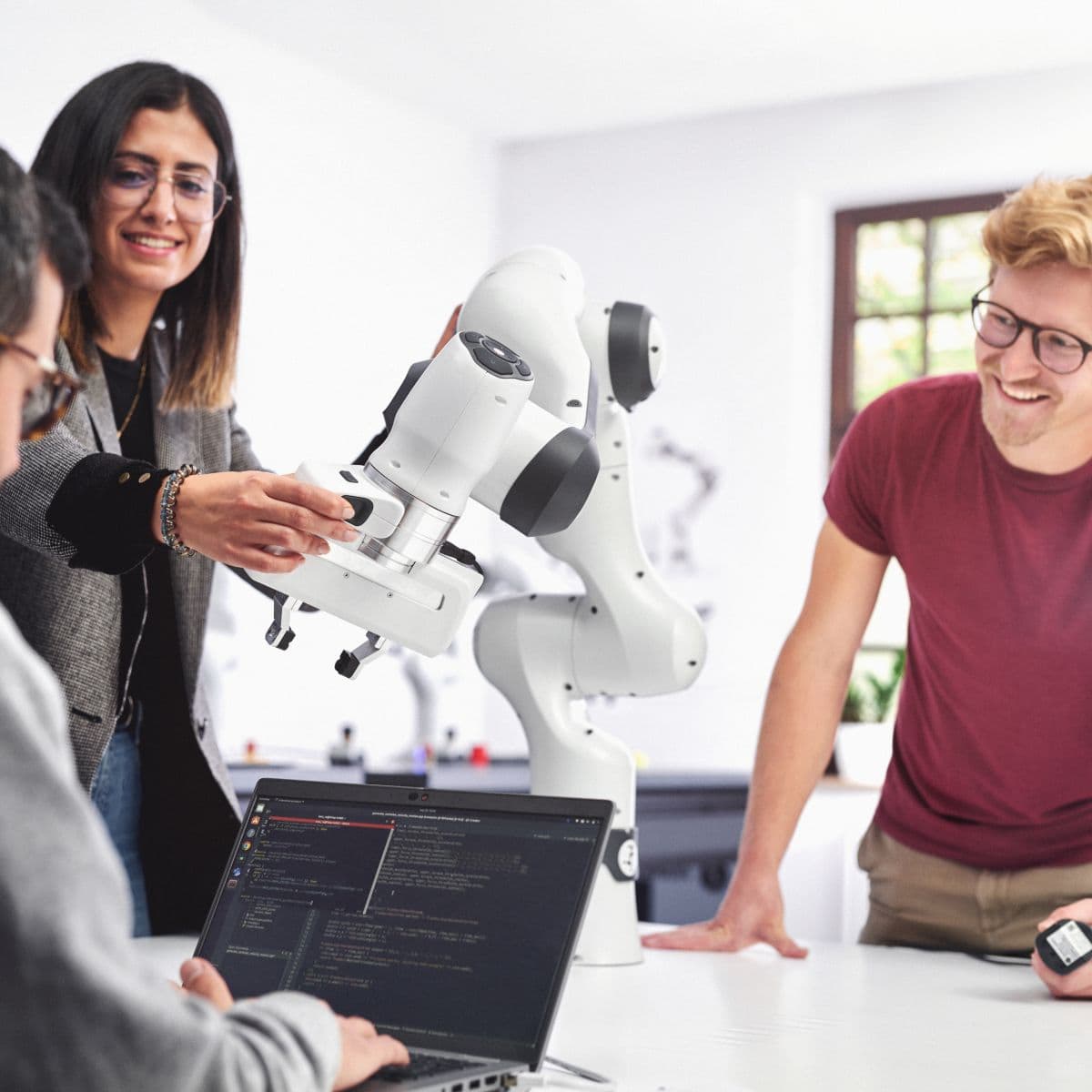 Franka Research 3 Robot Arm shown being used in university